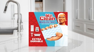 a pack of cleaning erasers on a kitchen counter
