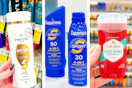 collage image of pantene shampoo, coppertone sunscreen, and old spice deodorant