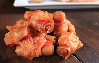 dog treats on a wooden table