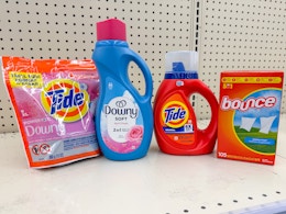 downy tide bounce items on walgreens shelf