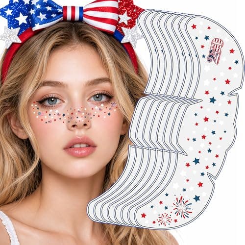 Patriotic Face Tattoos 8-Pack