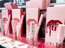 Packages of Kylie cosmetics matte lip kits sitting in a display at Ulta