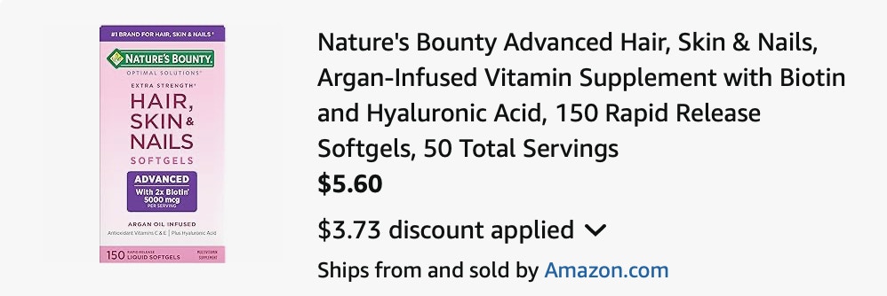 supplements Amazon receipt