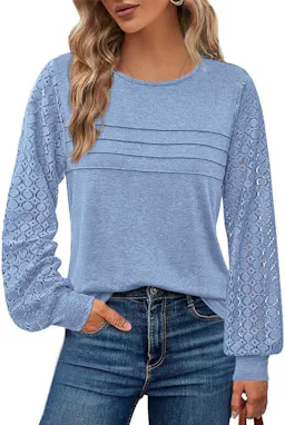 BTFBM Women's Long Sleeve Lace Top