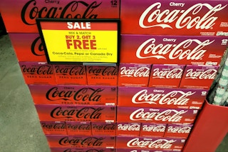coca cola 12-packs in store at kroger with b2g3 free signage