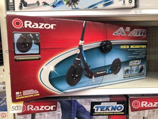 razor a5 air kick scooter clearance on a target shelf