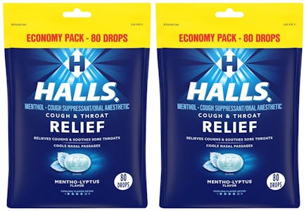 2 HALLS Cough Drop Bags