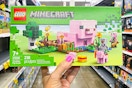 Lego Minecraft The Baby Pig House held up in center of toy aisle at Walmart