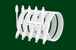 charging cables on a green background