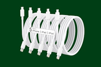charging cables on a green background