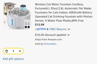 cat fountain cart