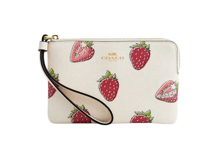Coach Strawberry Print Wristlet