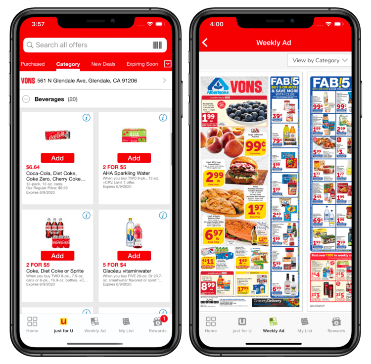 Vons app, digital coupons, and weekly ad