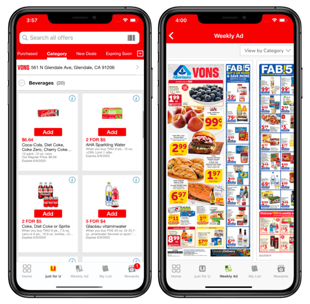 Vons app, digital coupons, and weekly ad