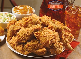 a plate of fried chicken from Church's Chicken