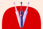 3 colors of electric toothbrushes