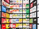 gift cards sitting on a target shelf