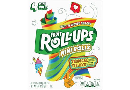 3 Fruit Roll-Ups Tie-Dye Mini Rolls