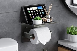 Toilet Paper Holder With Phone Shelf, Just $13 on Amazon (Reg. $26) card image