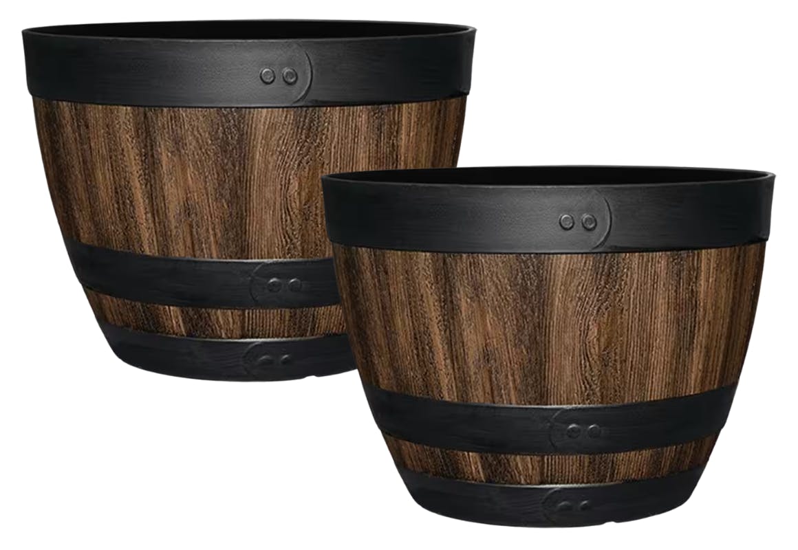 2 Vigoro Wine Barrel Planters