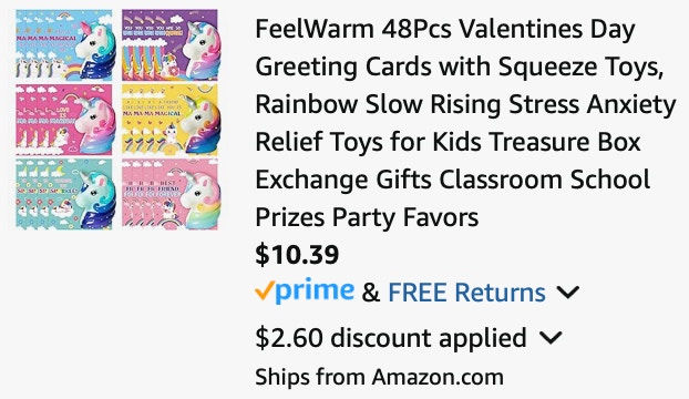 Feelwarm 48Pcs Valentines Day Greeting Cards with Squeeze Toys,