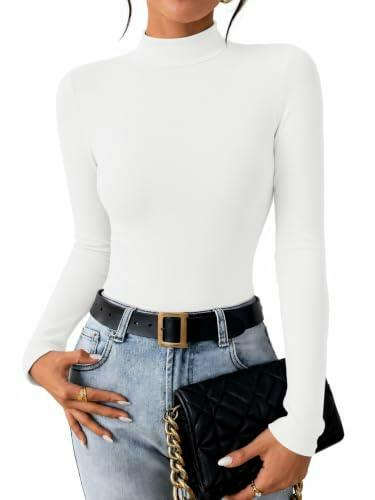 Ekouaer Women Mock Turtleneck Top