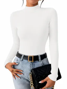 Ekouaer Women Mock Turtleneck Top