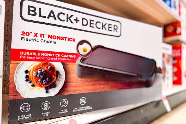 Score the Black+Decker Family-Sized Electric Griddle for $18.99 at Target card image