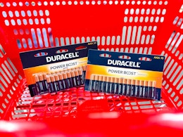 duracell aaa batteries in an office depot shopping basket