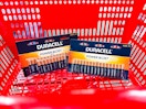 duracell aaa batteries in an office depot shopping basket