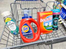 tide downy bounce laundry items in walgreens cart