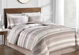 stripe and solid 8-piece comforter set