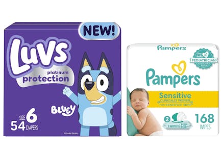 1 Luvs Diapers + 1 Pampers Wipes
