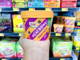 hand holding dole acai bowl at walmart
