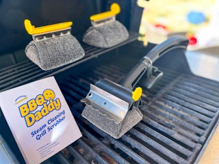 qvc scrub daddy grill set on bbq outside