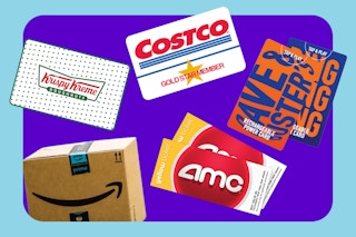 krispy kreme gift card, prime membership, movie tickets, costco membership, dave and busters card