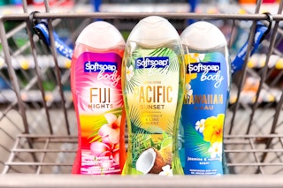 Three Softsoap Body Washes in Walmart shopping cart