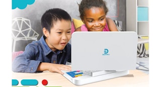 kids playing with a laptop