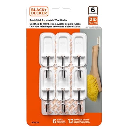 BLACK+DECKER Wall Hooks 6-Pack