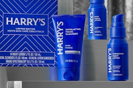 harrys skincare on a display