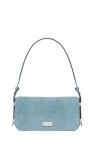 Liv Denim Suede Shoulder Bag