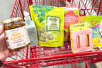 trader joes july finds in shopping cart