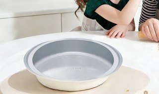 a round cake pan on a table 