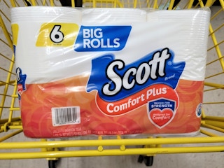 scott comfort plus toilet paper in cart at dollar general