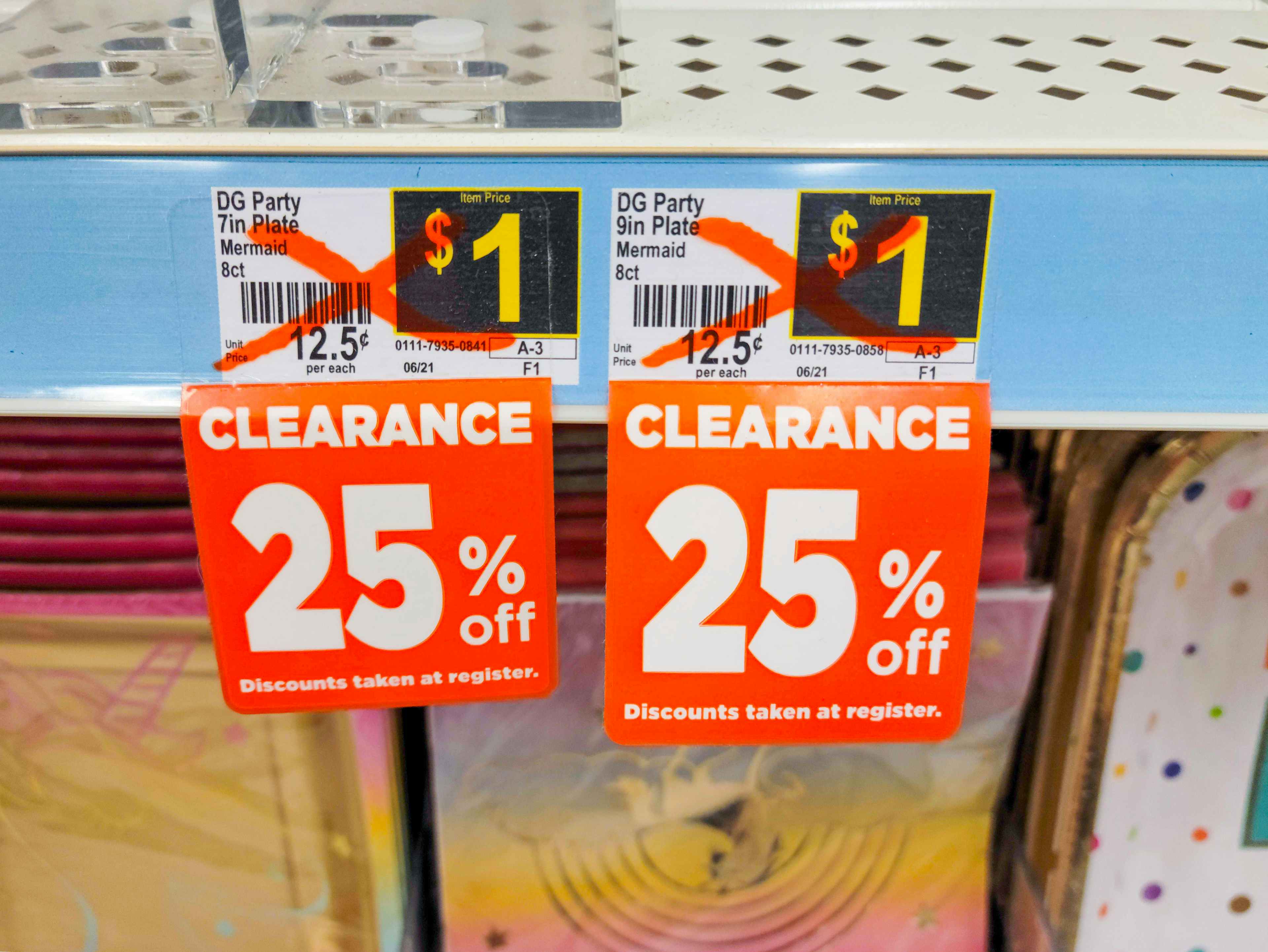 25% off party plates clearance stickers from dollar general