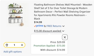 shelf set Amazon receipt