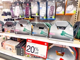 ge outdoor extension cords sitting on a target shelf