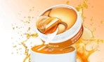 orange under eye patches in a container 