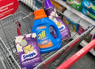 all and snuggle products in a cvs shopping cart