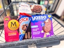 various ice cream products in a walgreens cart